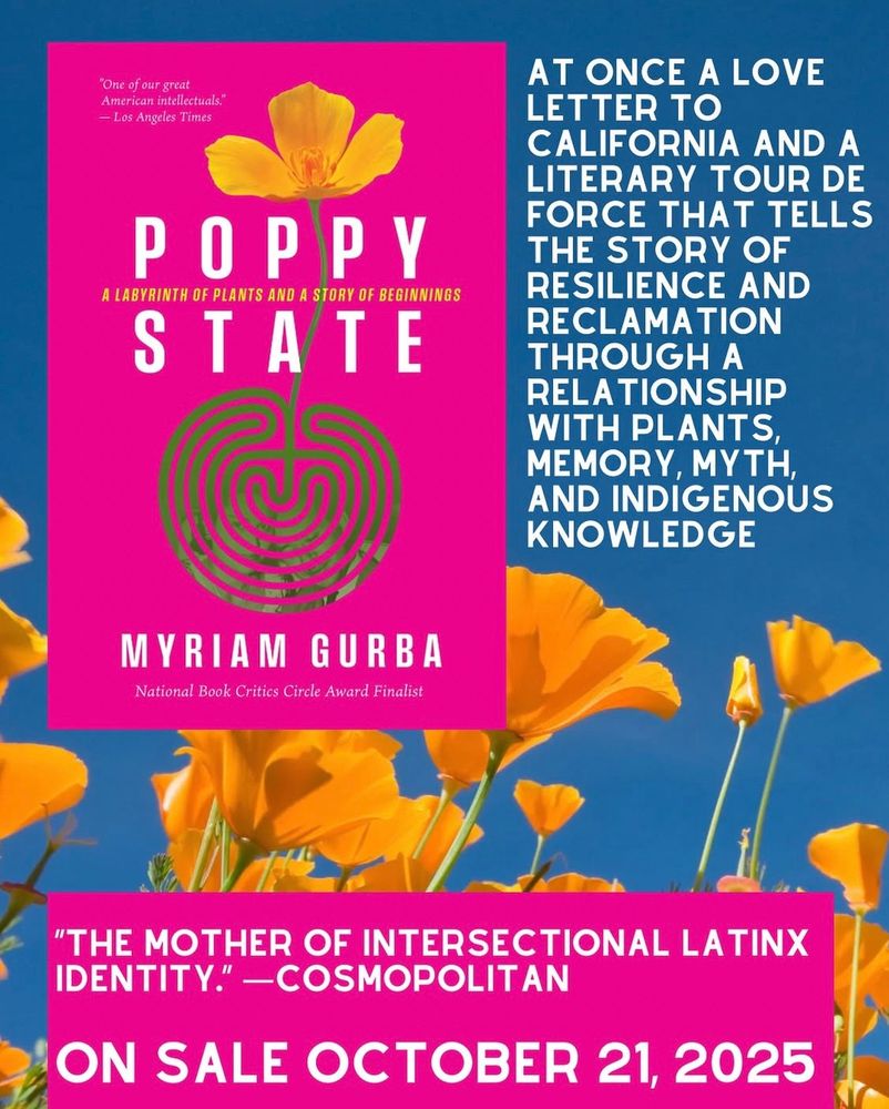A graphic advertises a book titled POPPY STATE.