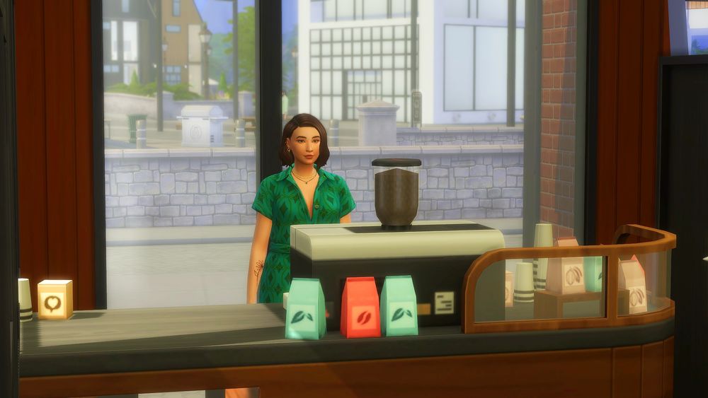 Maddie working behind the counter