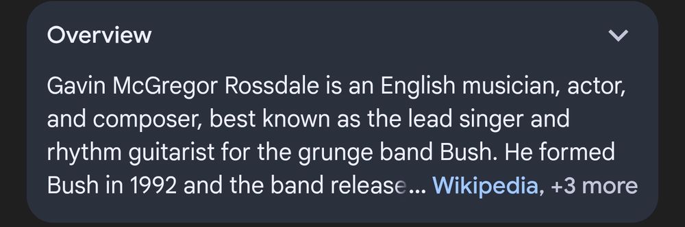 Screenshot of the Google overview of Rossdale reads 