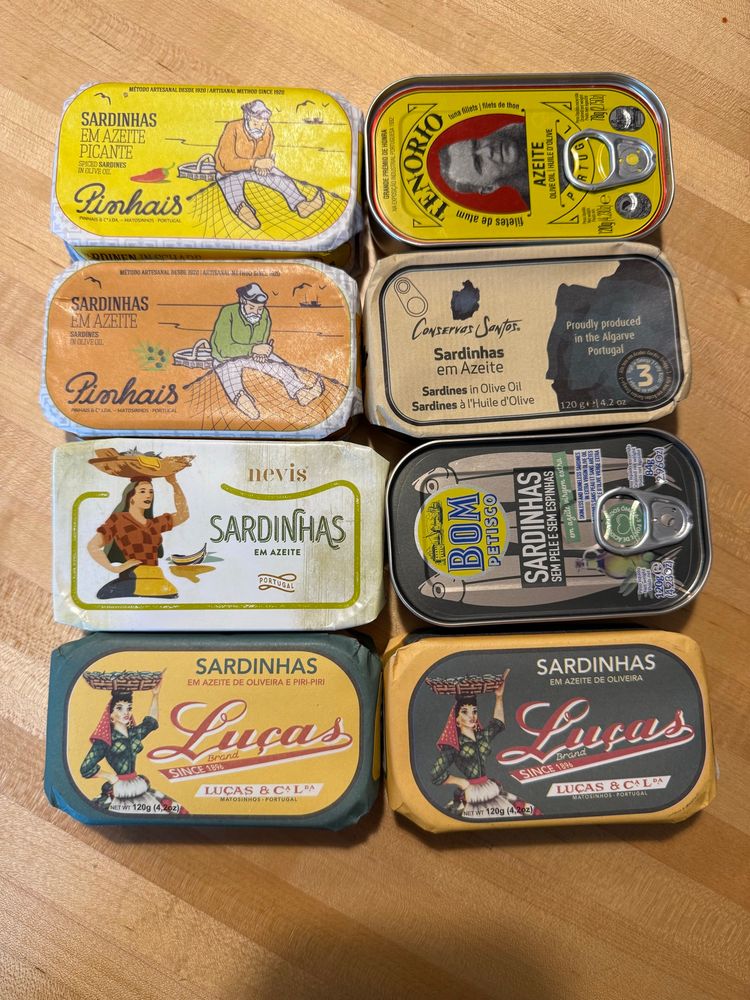 7 cans of sardines (and 1 of tuna) from Portugal 