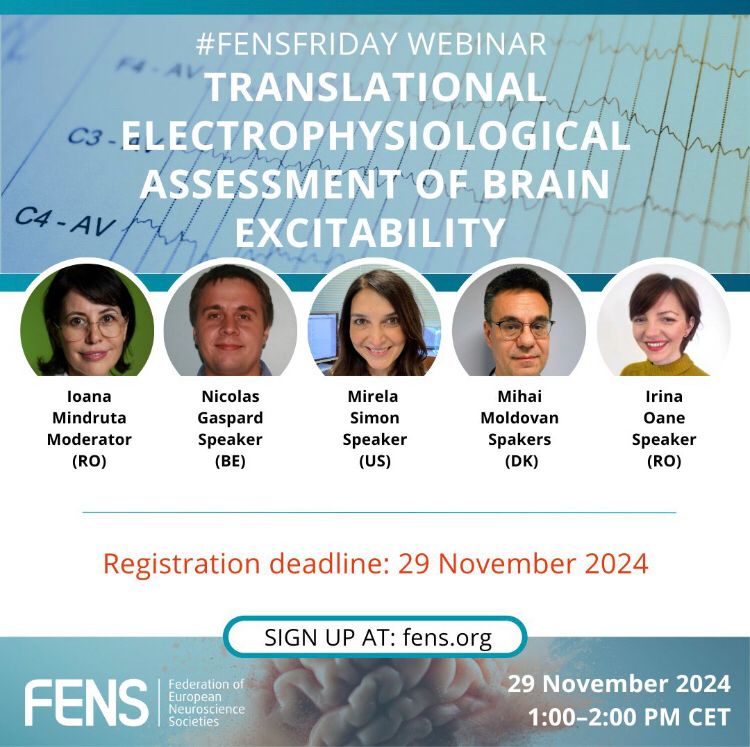 FENS Friday webinar on translational electrophysiological assessment of brain excitability on 29 November!