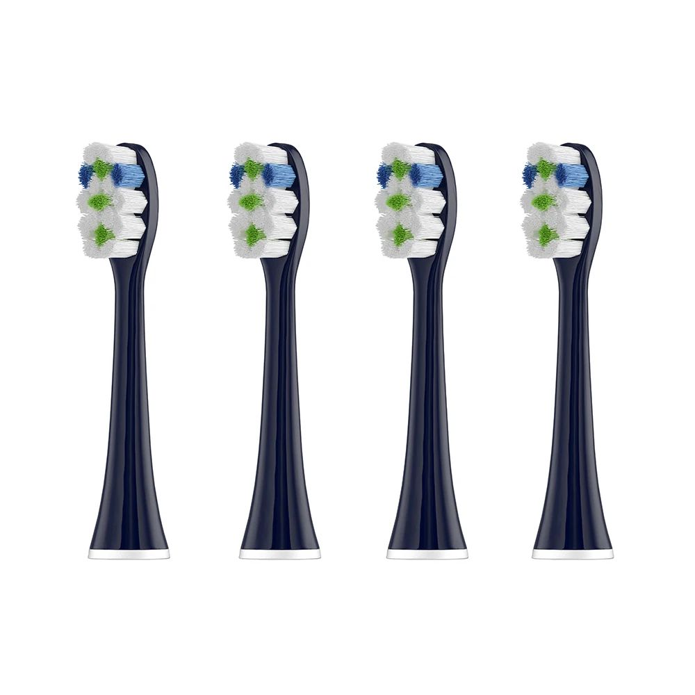 Mornwell 4pcs T901 Blue Replacement Toothbrush Heads with Caps for Mornwell D01B / D01B+ / T25 / T26 / T38 Electric Toothbrush