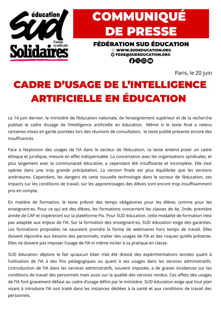 https://www.sudeducation.org/communiques/cadre-dusage-de-lintelligence-artificielle-en-education/