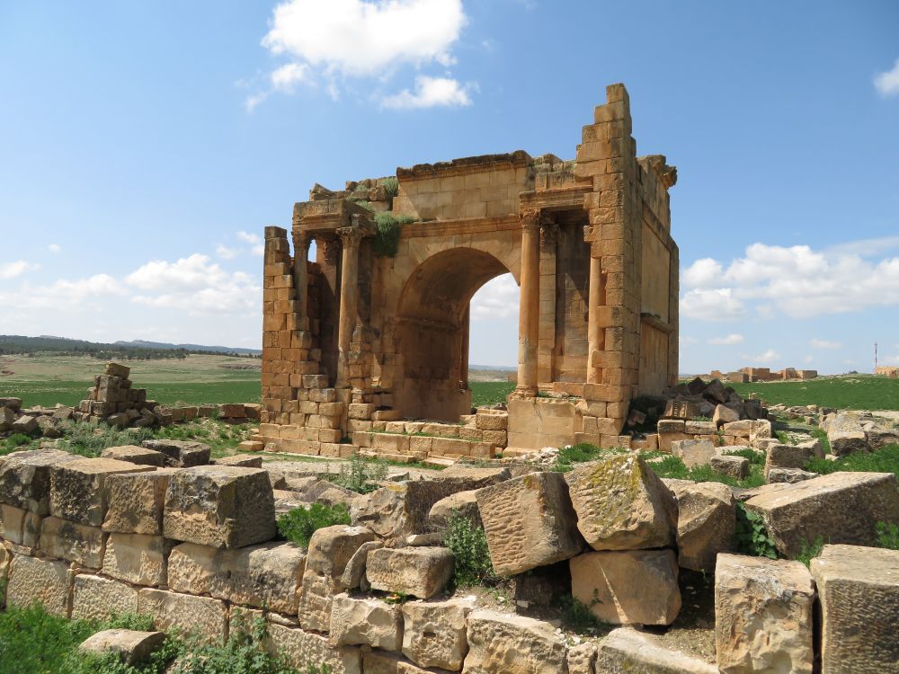 The Arch of Severus at Ammaedara (modern Haïdra in Tunisia), partially encased in blocks