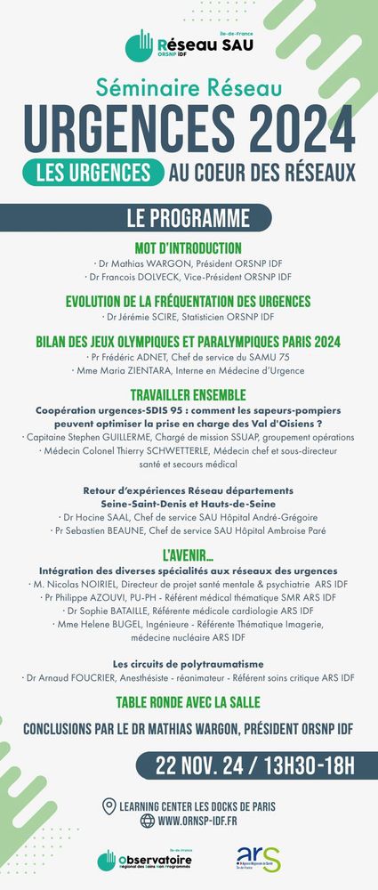 Seminaire de l’observatoire des urgences d’Ile de France