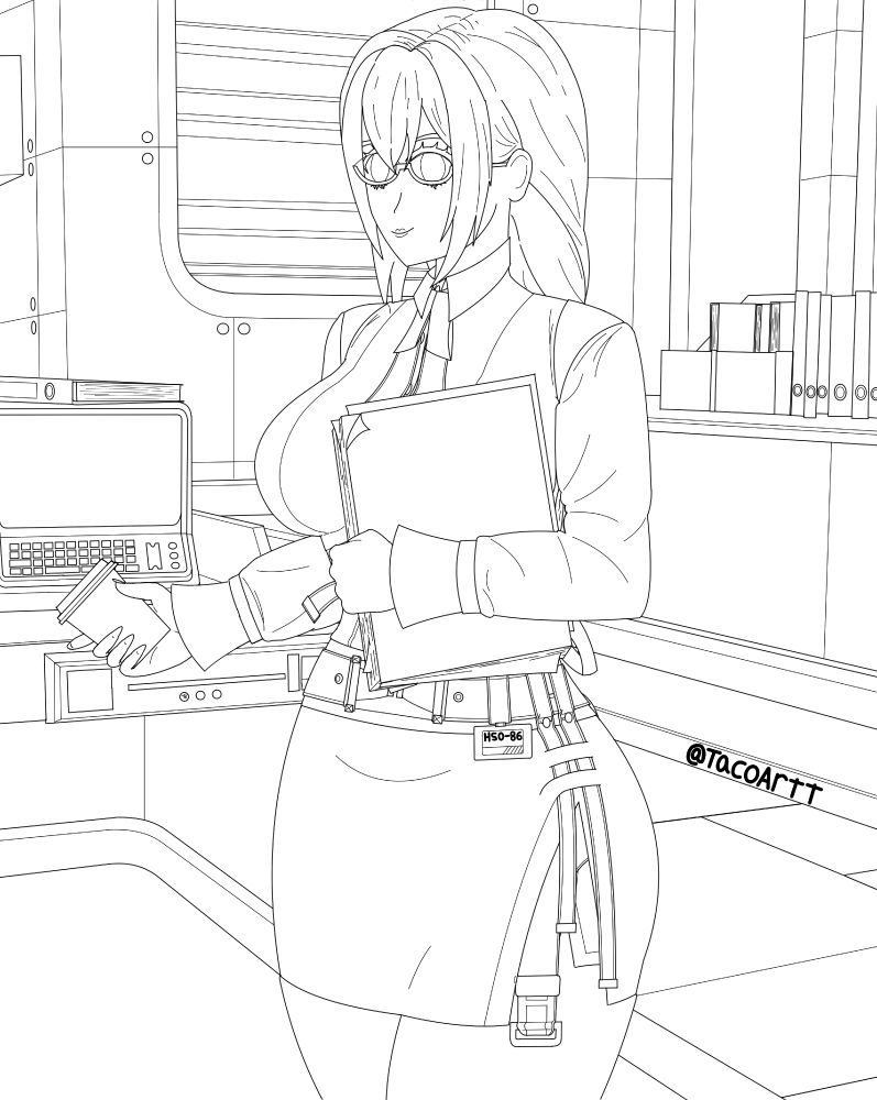 Work in progress anime style art of the character Yanagi from Zenless Zone Zero