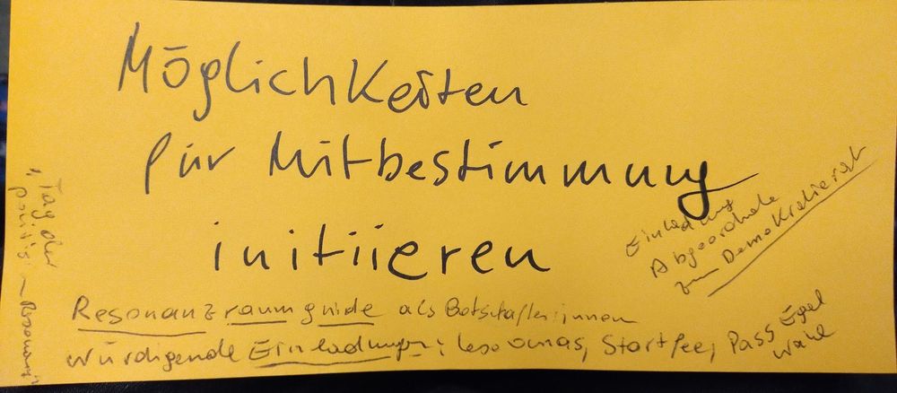 "Möglichkeiten für Mitbestimmung initiieren" ...