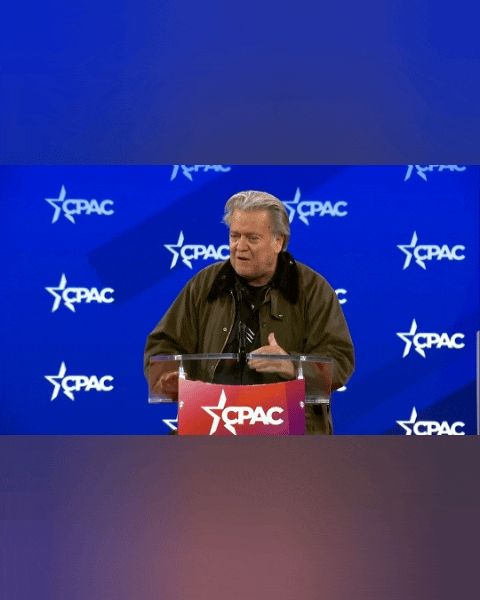 Steve Bannon gave a Nazi salute followed by a closeup of his face nodding and acknowledging it. The caption reads: Yup, I just did that.