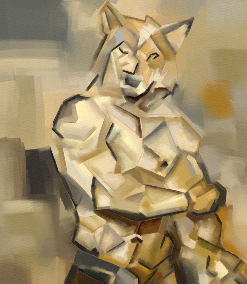My cubist take on dumpling, where the render is based off of Picasso girl with a mandolin piece 
