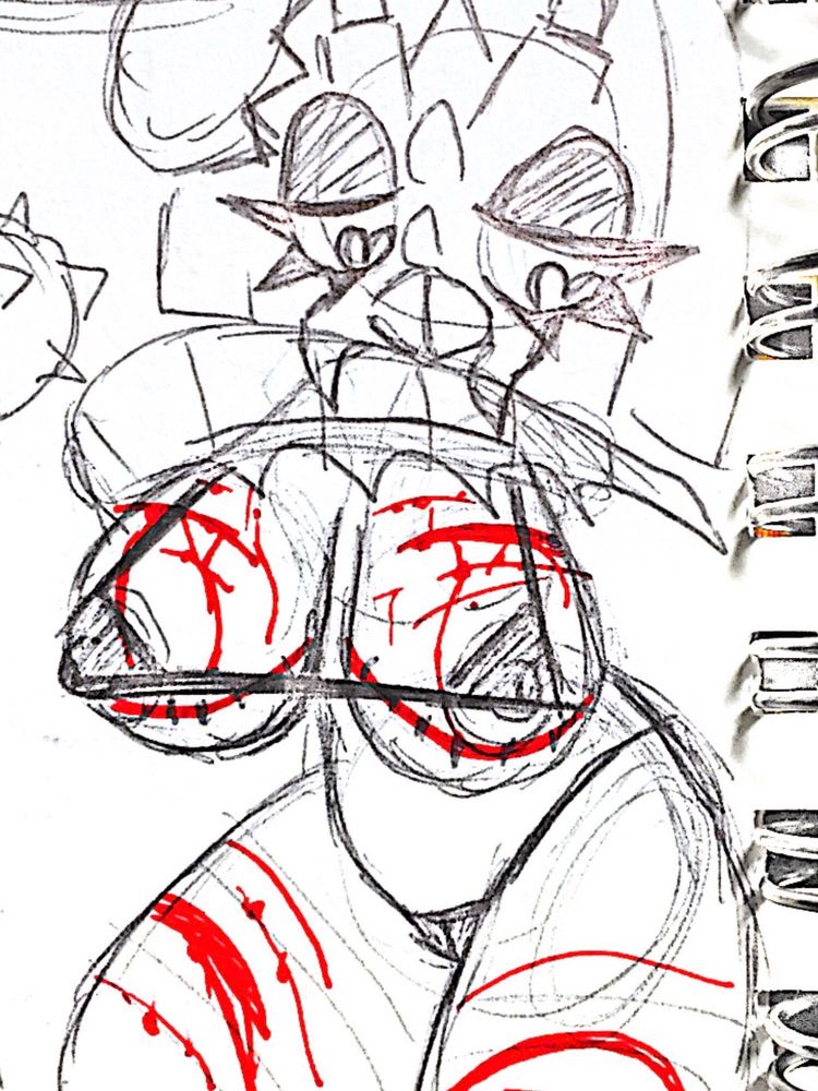 transmasc anthro praying mantis that’s upset that he’s forcibly been cut up and given a large breast augmentation 