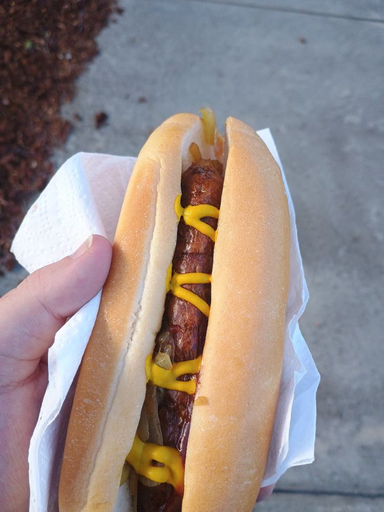 A sausage in a bun bought at a polling station. Colloquially known as a 'snag'.
