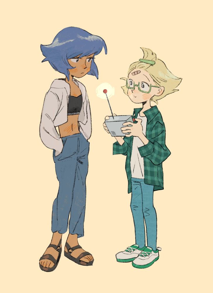 Lapis Pazuli and Peridot as humans (human AU).