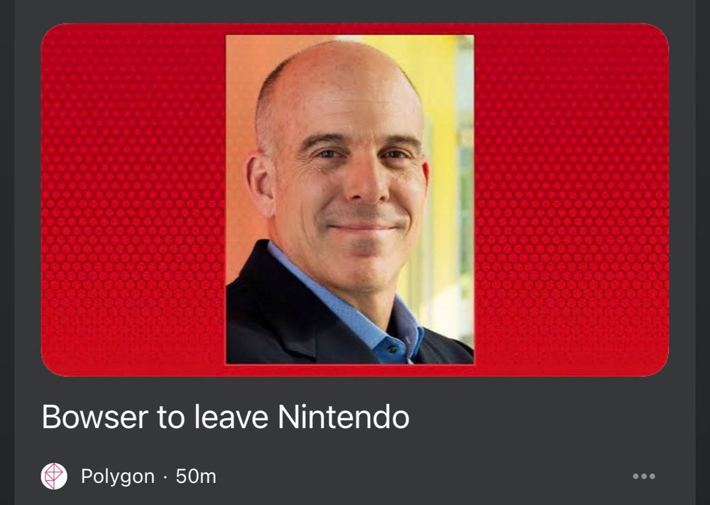 A polygon article stating “Bowser to leave Nintendo”