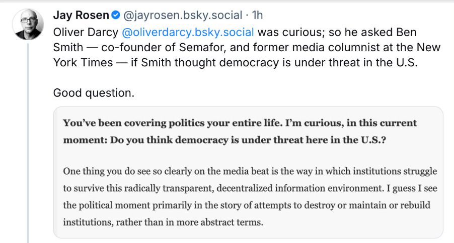 Ben Smith of Semafor seems to believe that the question 