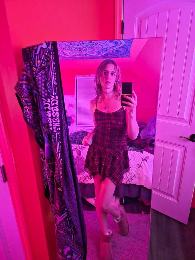 emma in her bedroom which has been freshly cleaned for the party