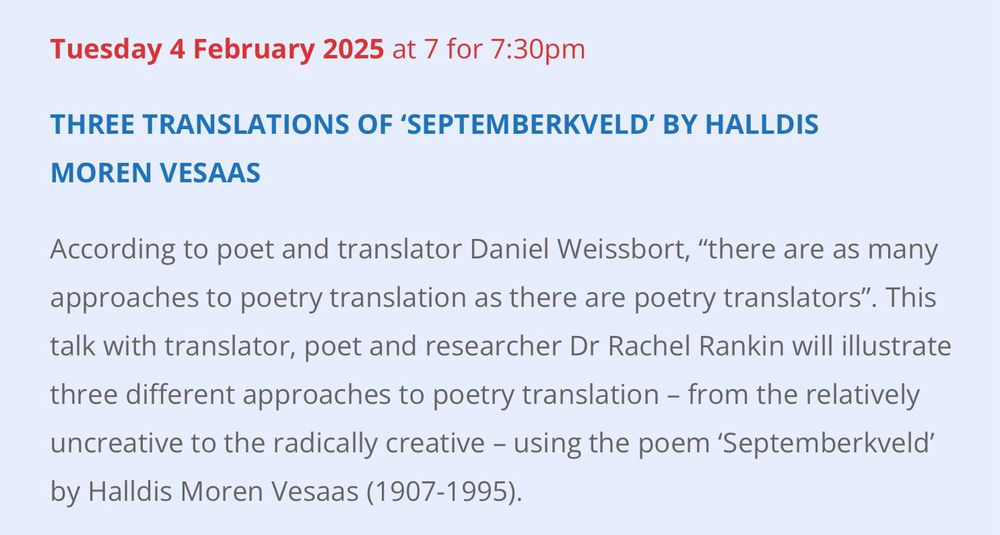 Invitation to Norwegian Scottish Association event in Edinburgh