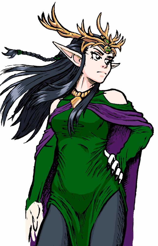 Elven princess flat coloured