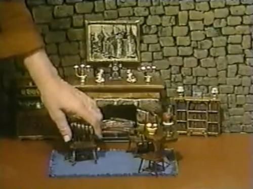 The friendly giant prepares a rocking chair