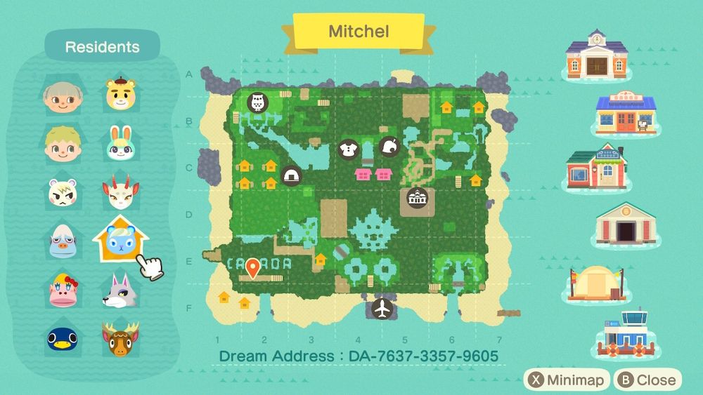 Map of an island named Mitchel, DA-7637-3357-9605