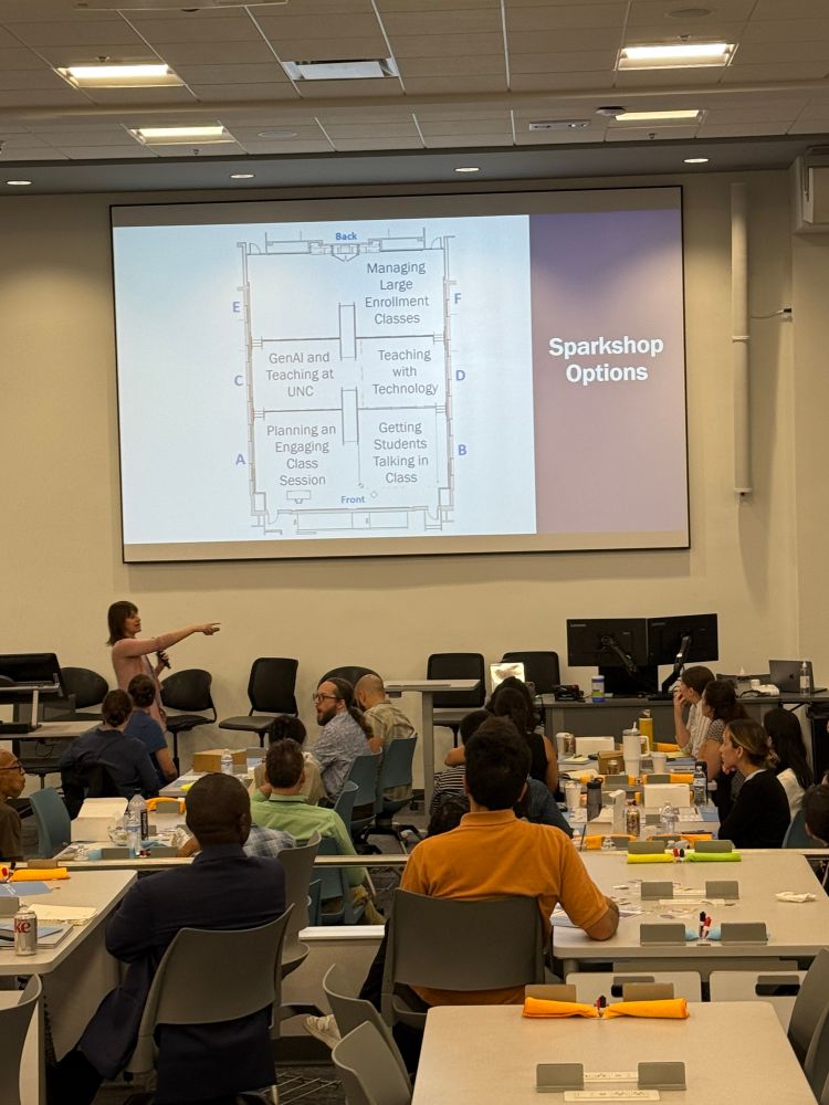Sparkshop instructions with stations indicated on a projected map of the classroom