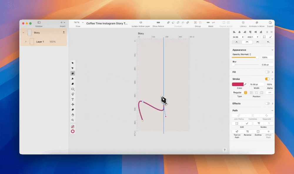 Pen tool preview