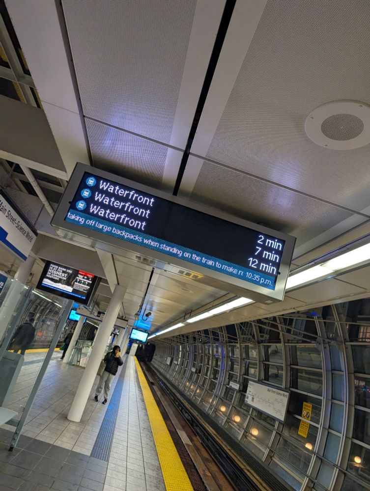 A picture of a transit sign with 4 minute frequencies