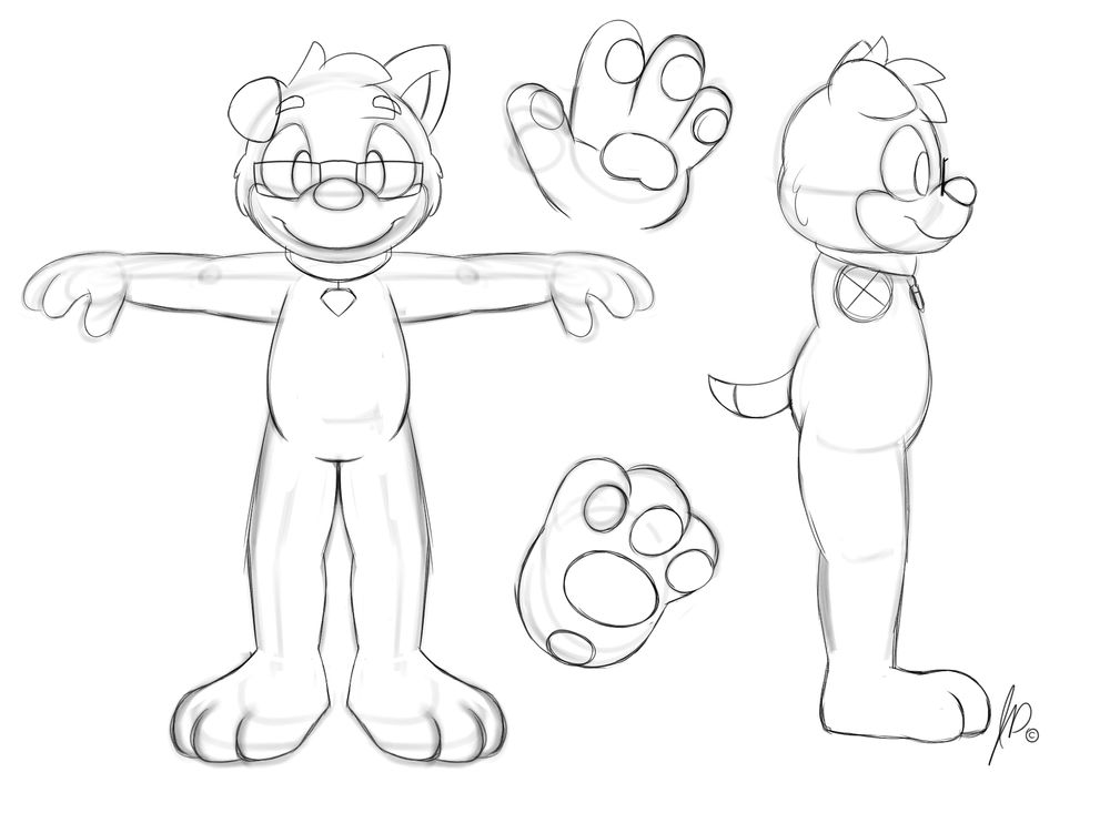 An older sketch reference for Doggo, where he's still relatively normal shaped.