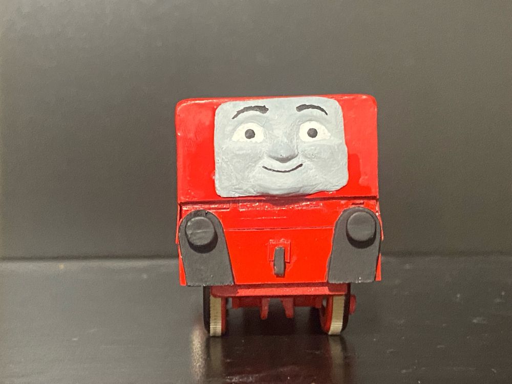 Custom Plarail Glynn from the front.