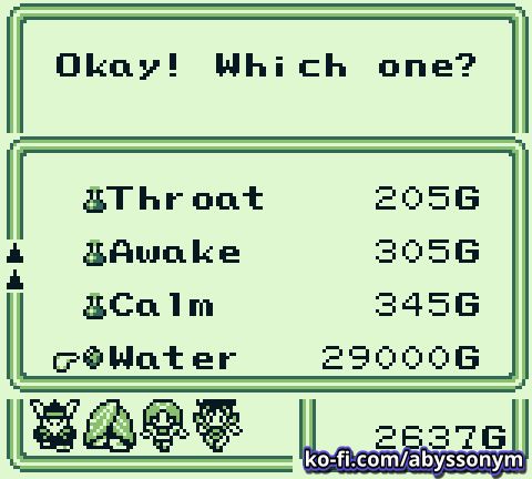 Final Fantasy Legend III: Screenshot of a Water Stone being sold in a shop