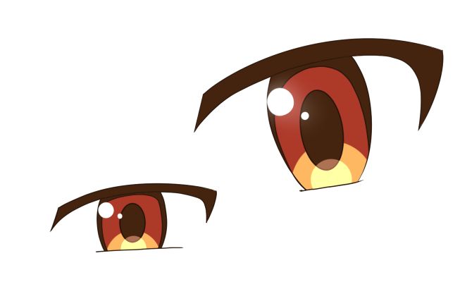 First image is of anime eyes. Specifically my OC Hae's eyes.