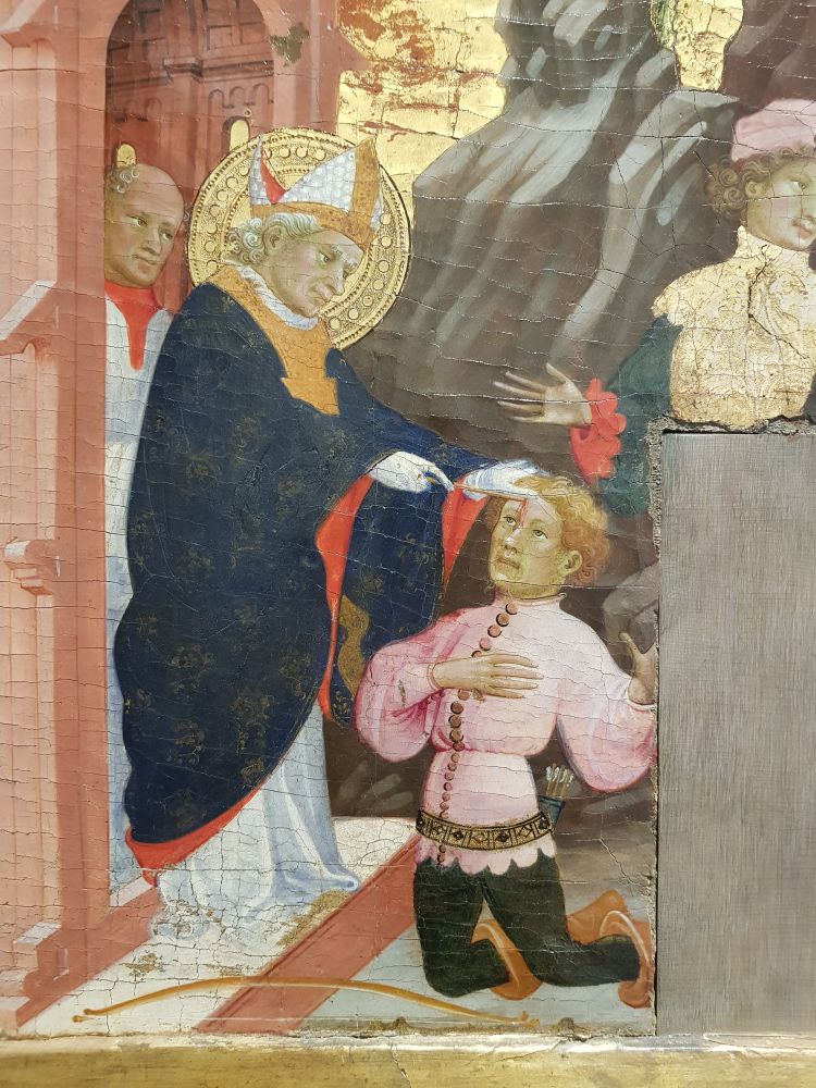Miguel Alcañiz, Scènes de la légende de saint Michel, 1421 (detail), Musée des Beaux-Arts, Lyon