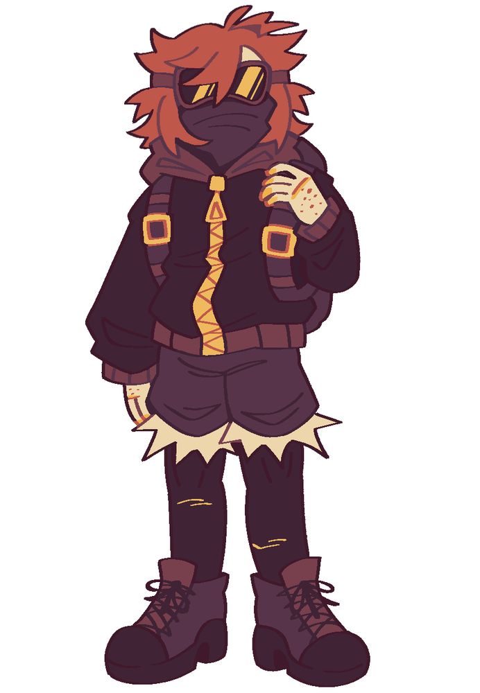 The same human-like entity from before, but this time with a ski mask and bandana covering their face.