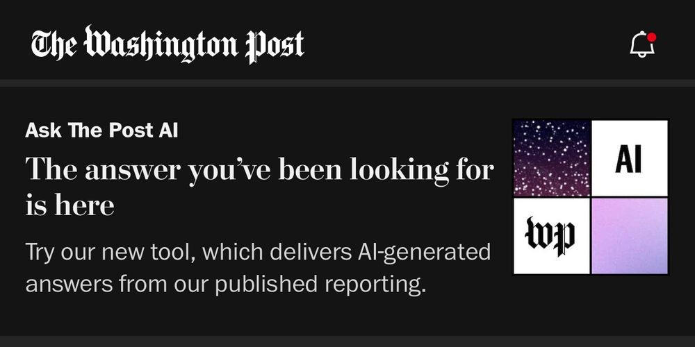 Test promoting Washington Post's new AI article summary and question answering tool.