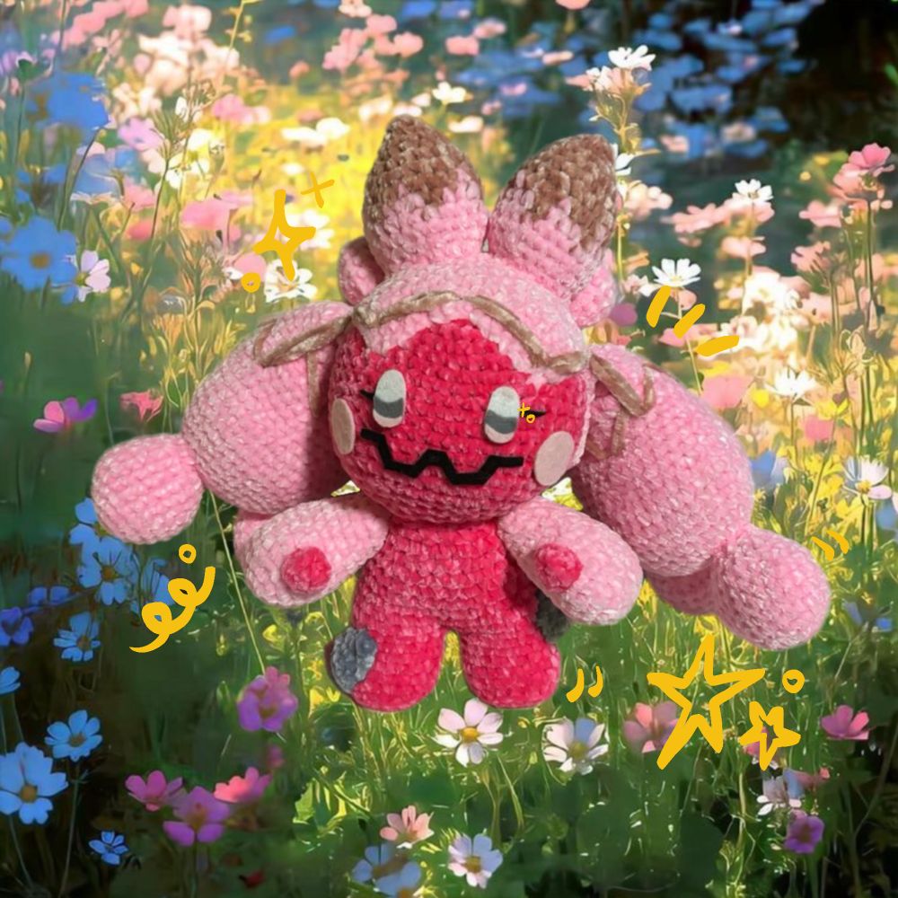 A very big amigurumi of the pokemon Tinkaton!! 