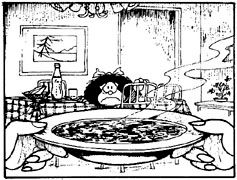 Quino's Mafalda dreads the soup that will follow