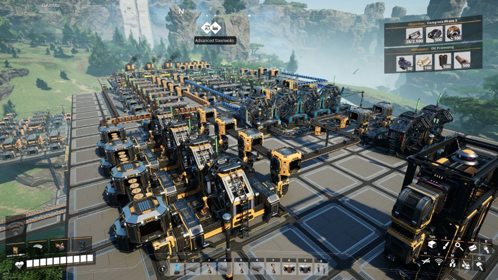 Just a mess of conveyerbelts and constructors.