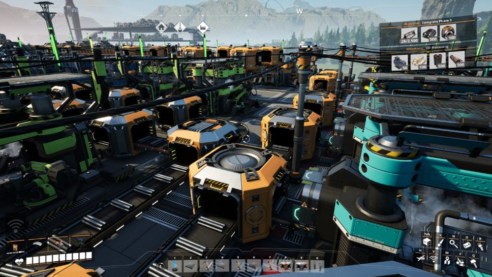 Just a mess of conveyerbelts and constructors.