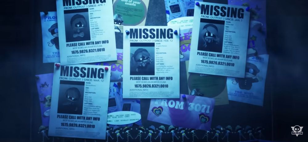 Murder Drones missing posters from Episode 3