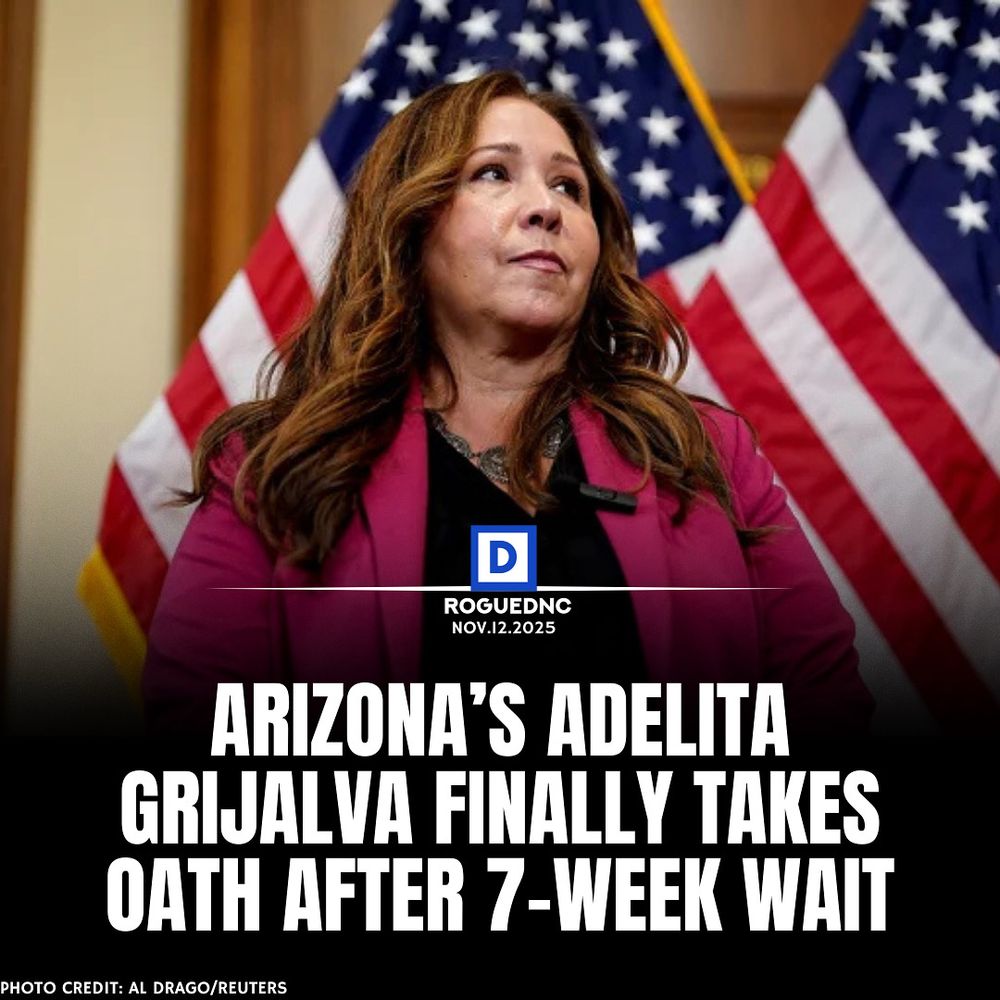 Adelita Grijalva was finally sworn into Congress today, nearly seven weeks after winning her special election in Arizona. 

Republicans delayed seating her, but now that she’s officially a Member of the House, she becomes the decisive vote on whether Congress releases the Epstein files. 

Her arrival gives Democrats the extra vote they need to move forward with demanding full disclosure from the Epstein estate and related agencies.



#grijalva #epstein #dems #democrats #gop #politics 