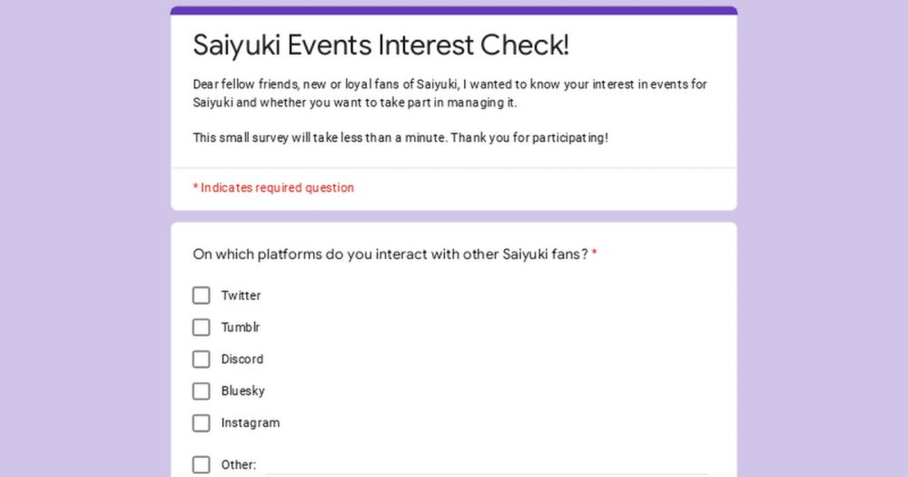 Saiyuki Events Interest Check!