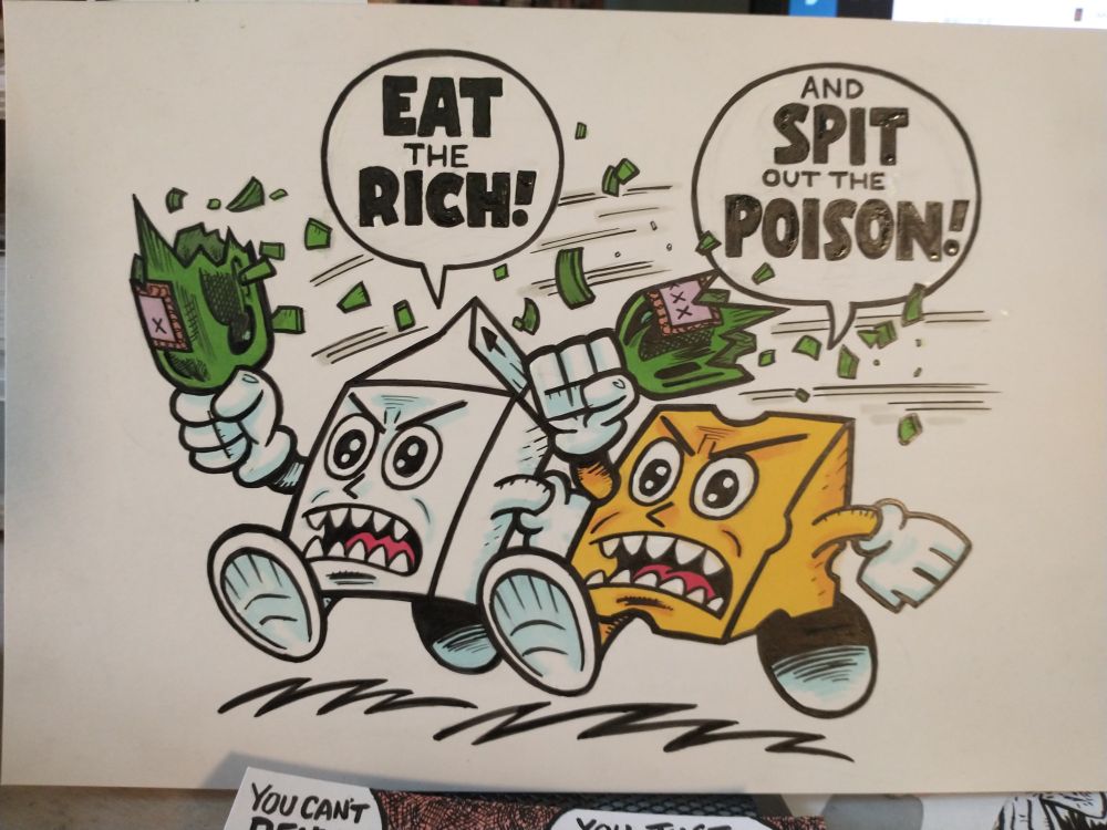 Closer photo of the Milk and Cheese color pinup.