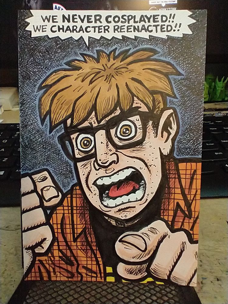 A 4 by 6 inch ndex card color drawing of Bill Dickey from The Eltingville Club. newly listed on ebay. 