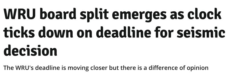 Headline: Sport
Rugby

    Welsh Rugby Union

WRU board split emerges as clock ticks down on deadline for seismic decision
The WRU's deadline is moving closer but there is a difference of opinion