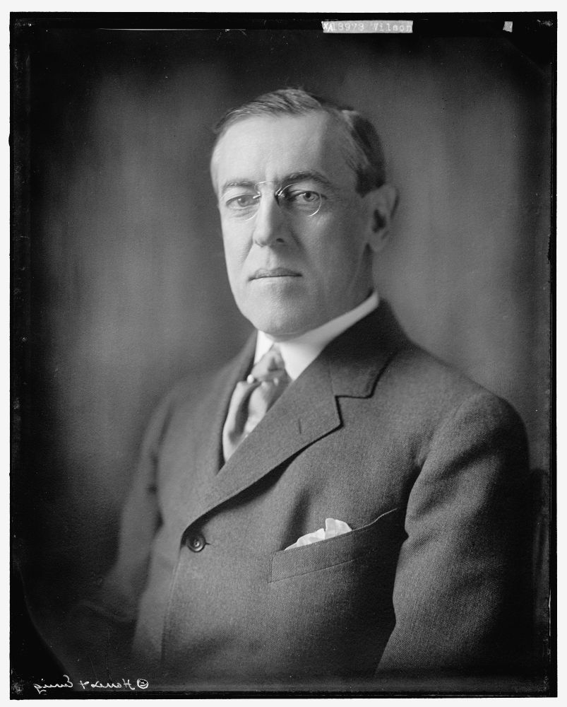 Picture of the 28th President of the United States, Woodrow Wilson, who served between 1913 and 1921