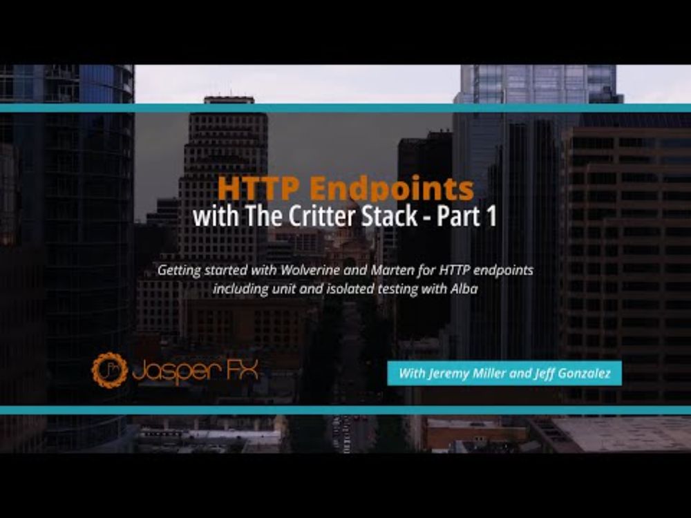 Critter Stack HTTP Endpoints with Wolverine  and Marten - Part  1