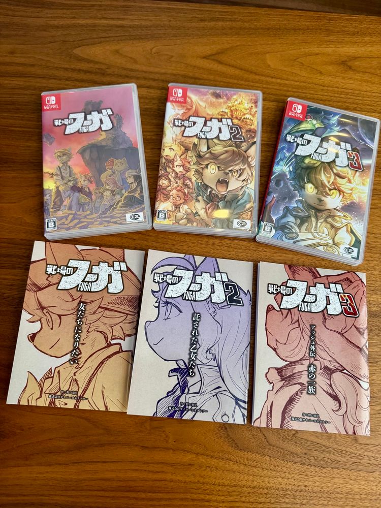Physical copies of Fuga: Melodies of Steel trilogy on Switch 