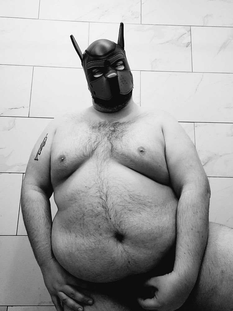 Holding my musky balls in black and white