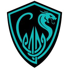 The Free Rasalhague Republic's logo. Purty purty tealish dragon.