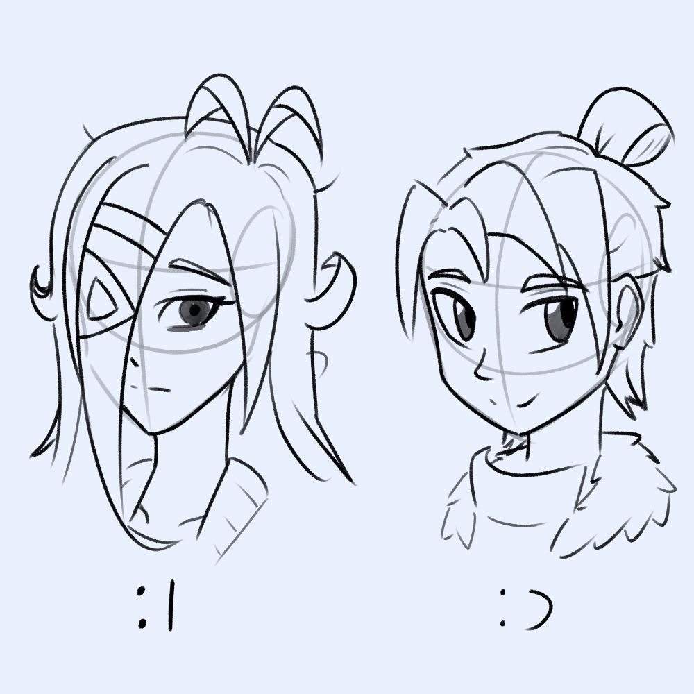 Corriene and Nobu head doodle.