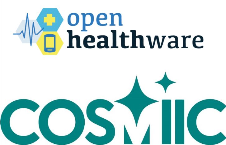 the open healthware logo stacked over the COSMIIC logo
